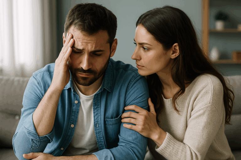 Bipolare in amore - coppia che affronta sfide emotive tra distanza e vicinanza
