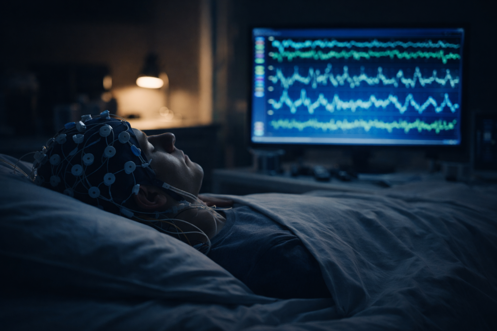 Come si formano i sogni nel cervello: monitoraggio dell’attività cerebrale durante il sonno REM in laboratorio del sonno